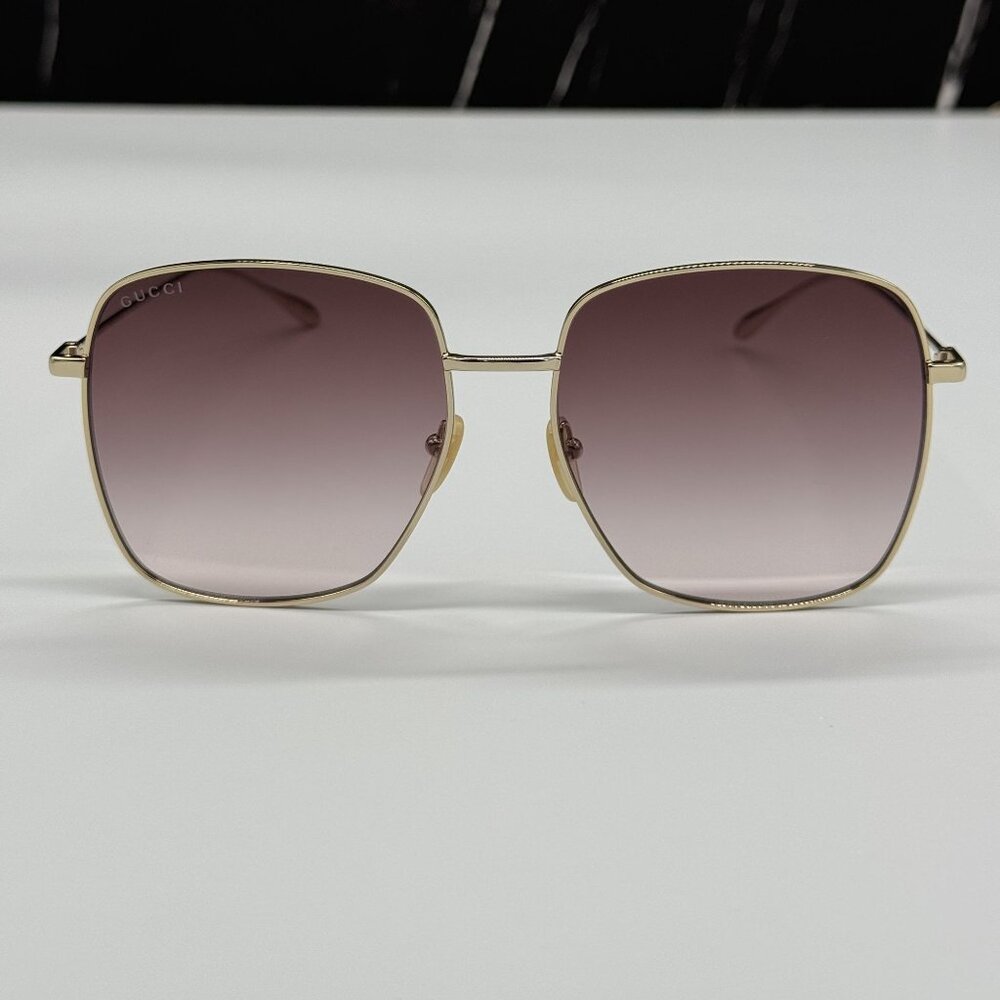 NEW GUCCI LIMITED EDITION GG1031S 010 WITH EARRINGS GOLD WOMEN GUCCI SUNGLASSES - Picture 6 of 12